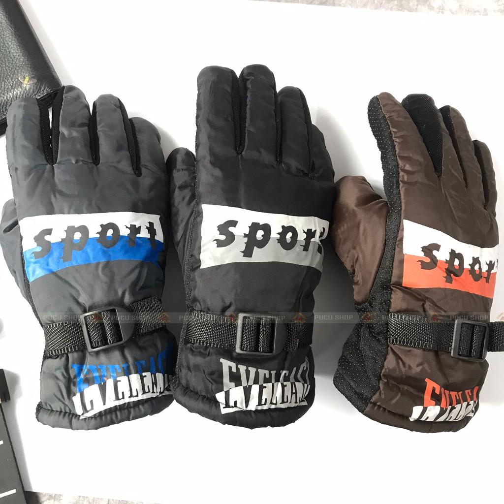 Găng tay lót lông nam mùa đông, chất liệu cotton canvas lót lông, chống đi mưa gió rét 3 màu sắc