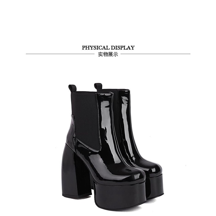 Boots cao cổ độn đế siêu cao style chất chơi hai màu nhám và đen bóng