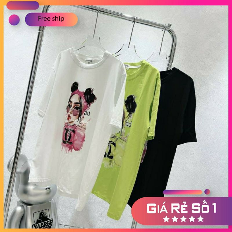 Áo Thun Nữ cô gái MC Form Rộng Hàng Hiệu Cao Cấp chất vải thoáng mát,Áo phông nữ in cô gái GC chất liệu Cotton siêu mát
