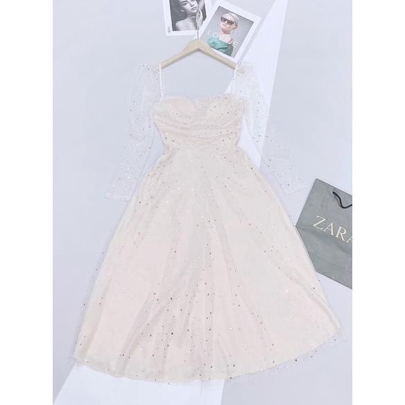 VÁY LƯỚI VOAN ÓNG ÁNH CÚP NGỰC LÓT