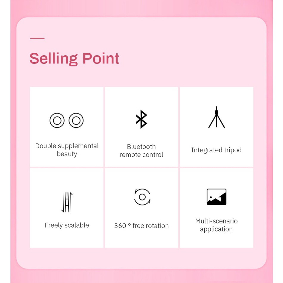 Gậy selfie Bluetooth Không Dây 4 Trong 1 Có Đèn LED Cho iPhone x 8 Android | BigBuy360 - bigbuy360.vn