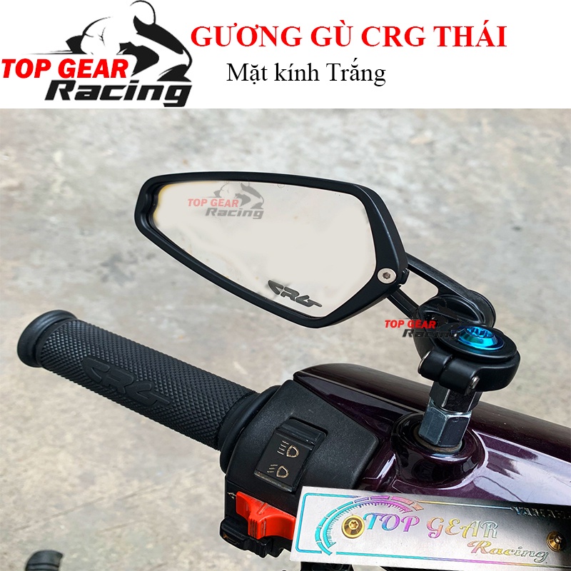 Gương Gù Kính Trắng CRG Kèm Ốc Lắp Chân Mọi Xe &lt;TOPGEAR&gt;