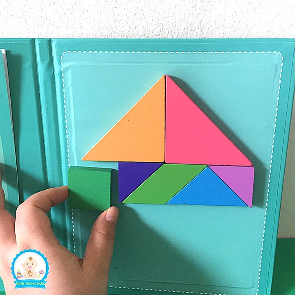 Đồ chơi xếp hình nam châm sách xếp hình tangram gỗ sáng tạo phát triển trí thông minh đồ chơi gỗ Bonkids toys