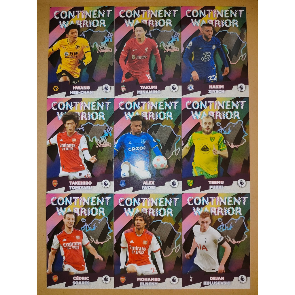 thẻ SKY Continent Warrior - Hwang Hee-Chan, Minamino, Ziyech, Tomiyasu, Iwobi, Pukki, Kulusevski, Elneny, Soares - Chel