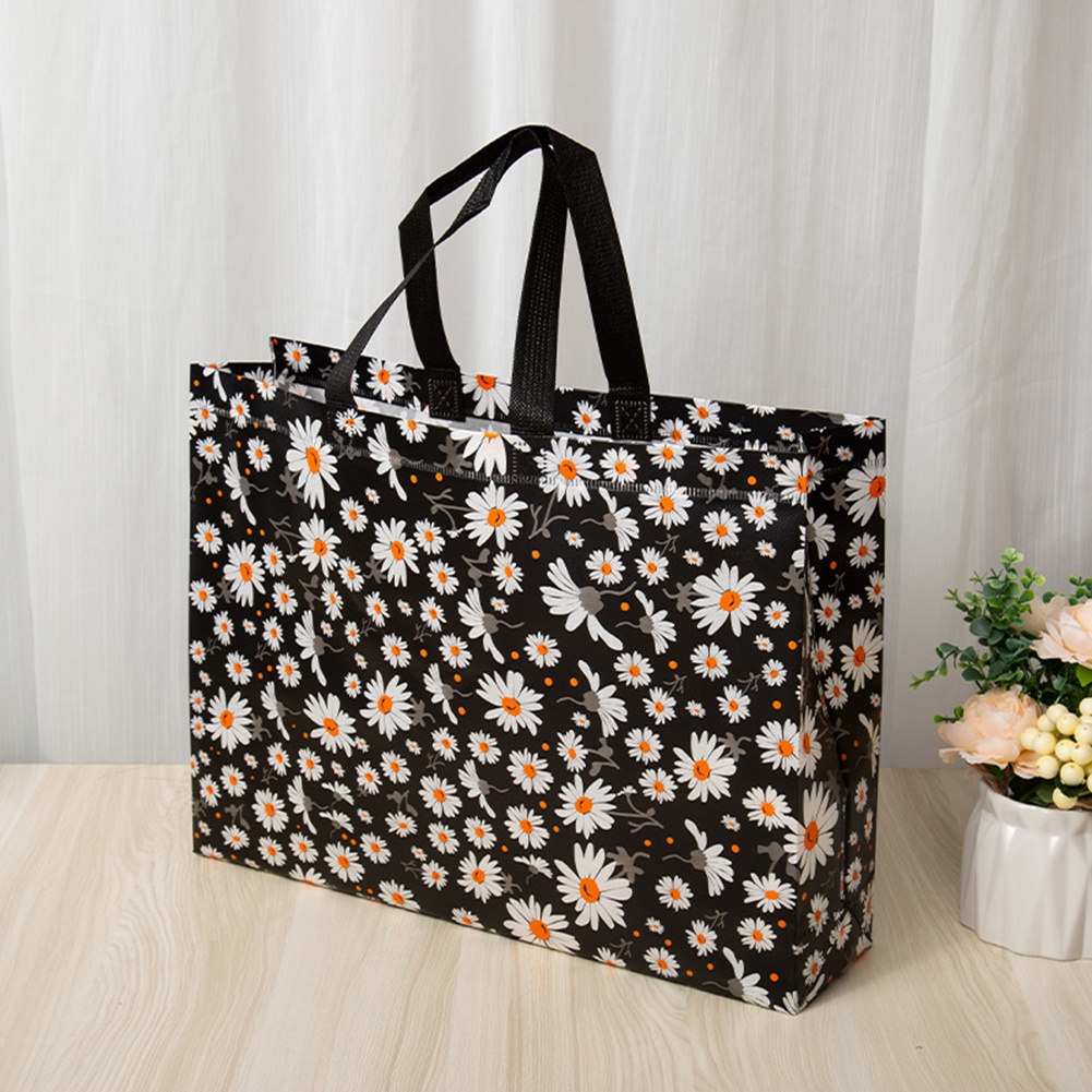 Túi Tote Bằng Vải Bố In Họa Tiết Hoa Cúc Có Thể Tái Sử Dụng Dùng Để Đựng