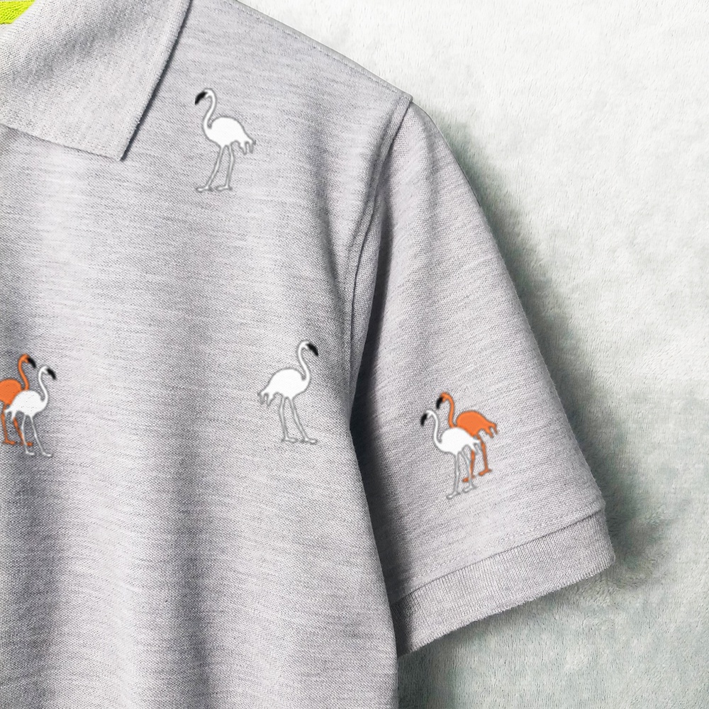 Áo Polo Nam Cổ Bẻ Họa Tiết Flamingo KATUSCO A2239, Vải Cá Sấu 4 Chiều, Chuẩn Form, Full Size Từ 50 - 85kg