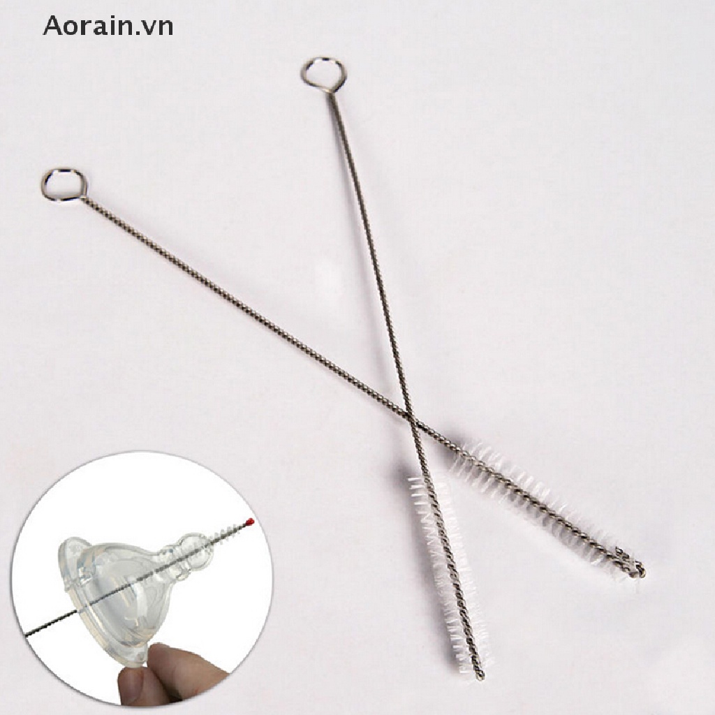 1 Cọ Vệ Sinh Ống Hút Bằng Thép Không Gỉ 17cm  1 Bàn Chải Làm Sạch Ống Hút