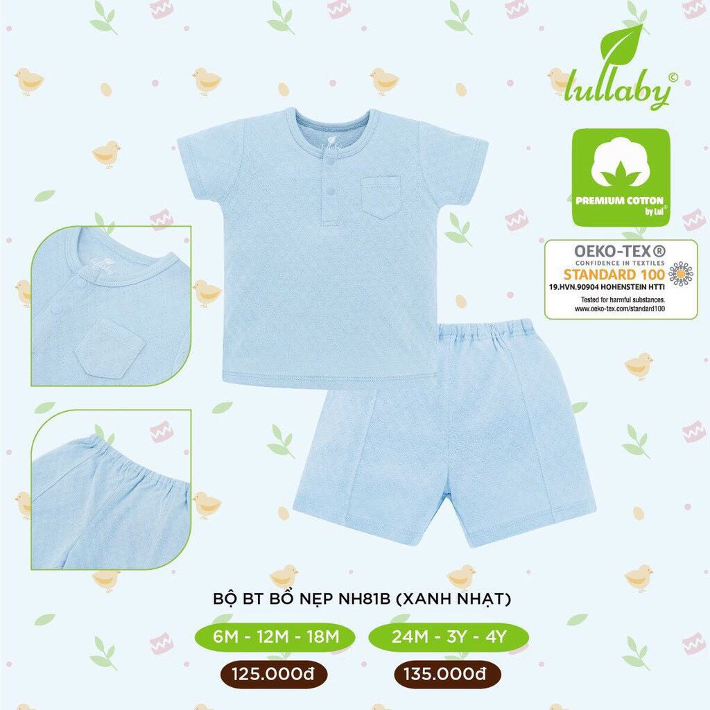 [CHÍNH HÃNG]Bộ cộc tay quần đùi cotton cao cấp bé trai họa tiết Lullaby chính hãng