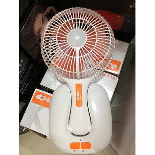 Quạt sạc tích điện ông tây KM-F0166 kiêm đèn led gấp gọn