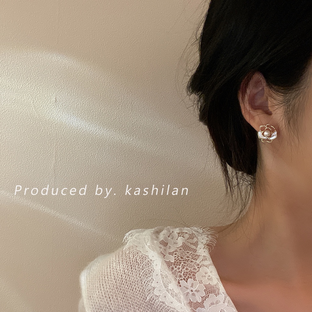 Khuyên Tai Hình Vỏ Sò Đính Đá Zircon Kiểu Pháp Thời Trang Cao Cấp Cho Nữ