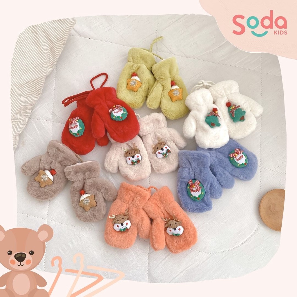 Găng tay lót lông siêu ấm cho bé trai và bé gái (Ảnh thật)