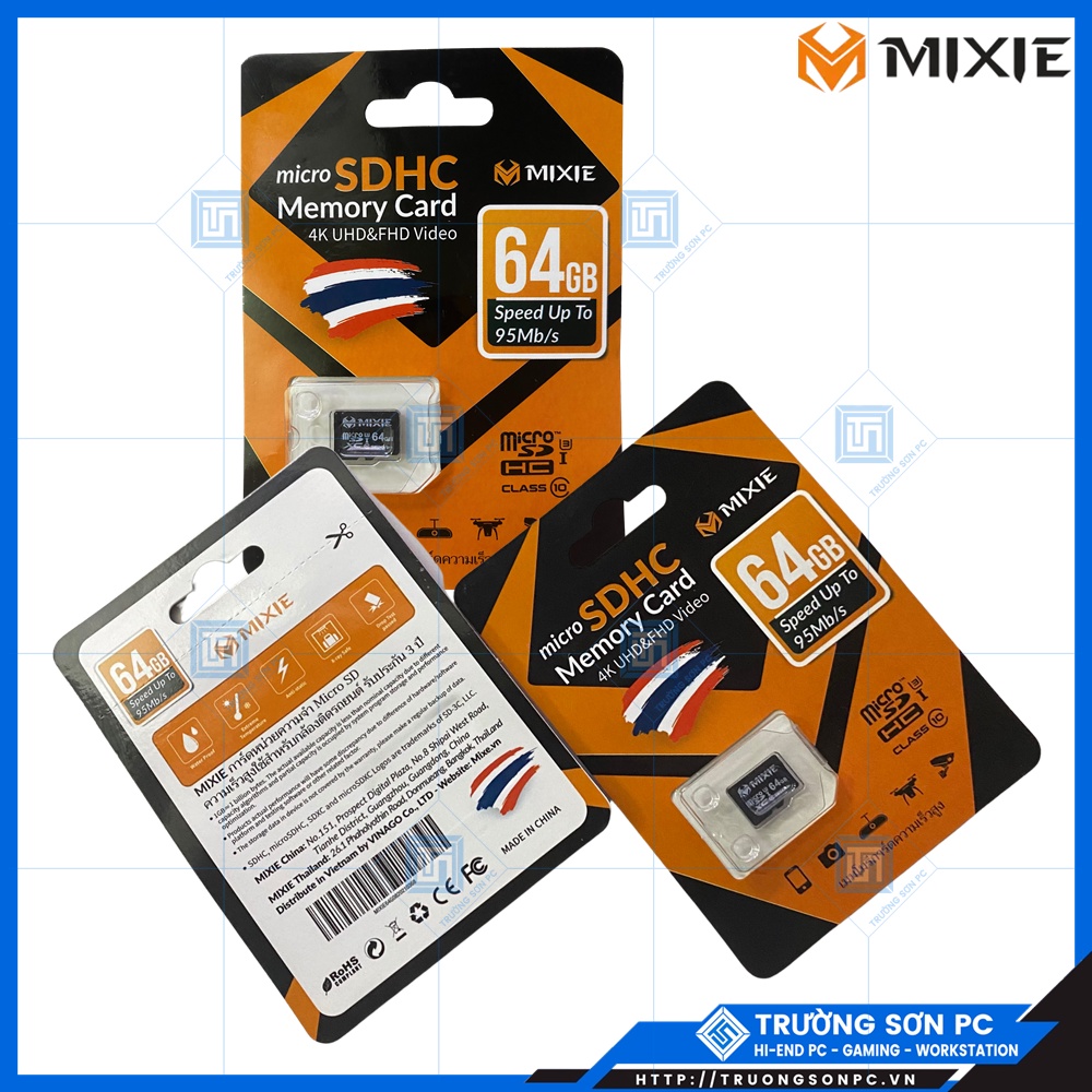 Thẻ Nhớ MIXIE 64GB Strontium Micro SDHC Memory Card 4K UHD&amp;FHD Video Class 10 | Speed Up To 95Mb/s