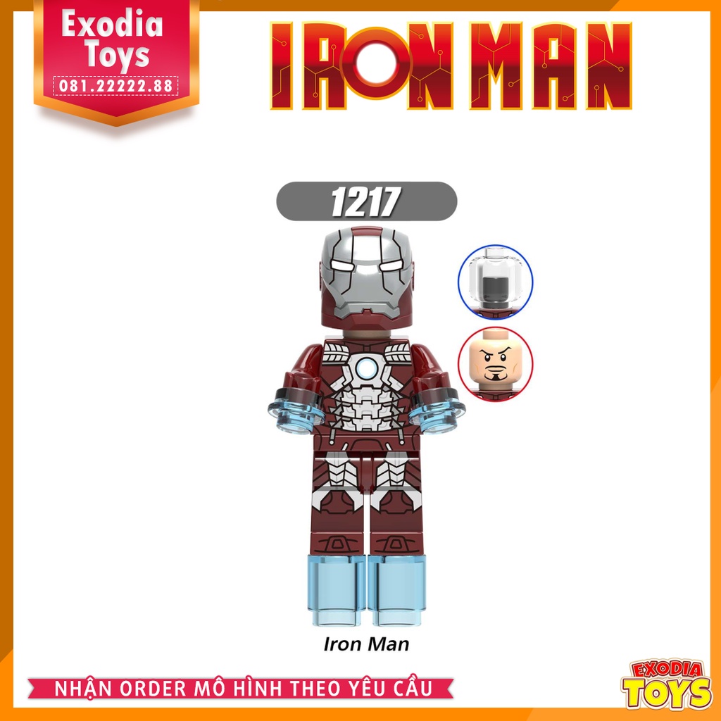 Xếp hình Minifigure Marvel Avengers nhân vật siêu anh hùng Người Sắt Iron Man - Đồ Chơi Lắp Ghép Sáng Tạo - XINH X0252