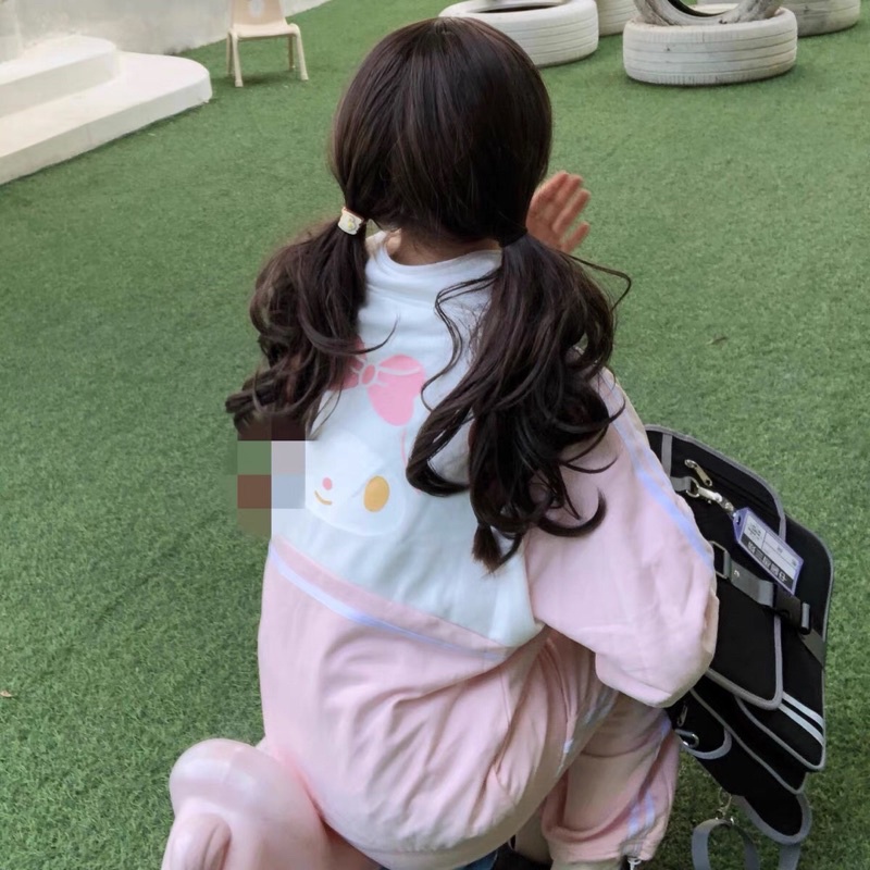 Áo khoác thể thao vải nỉ màu hồng cute my melody