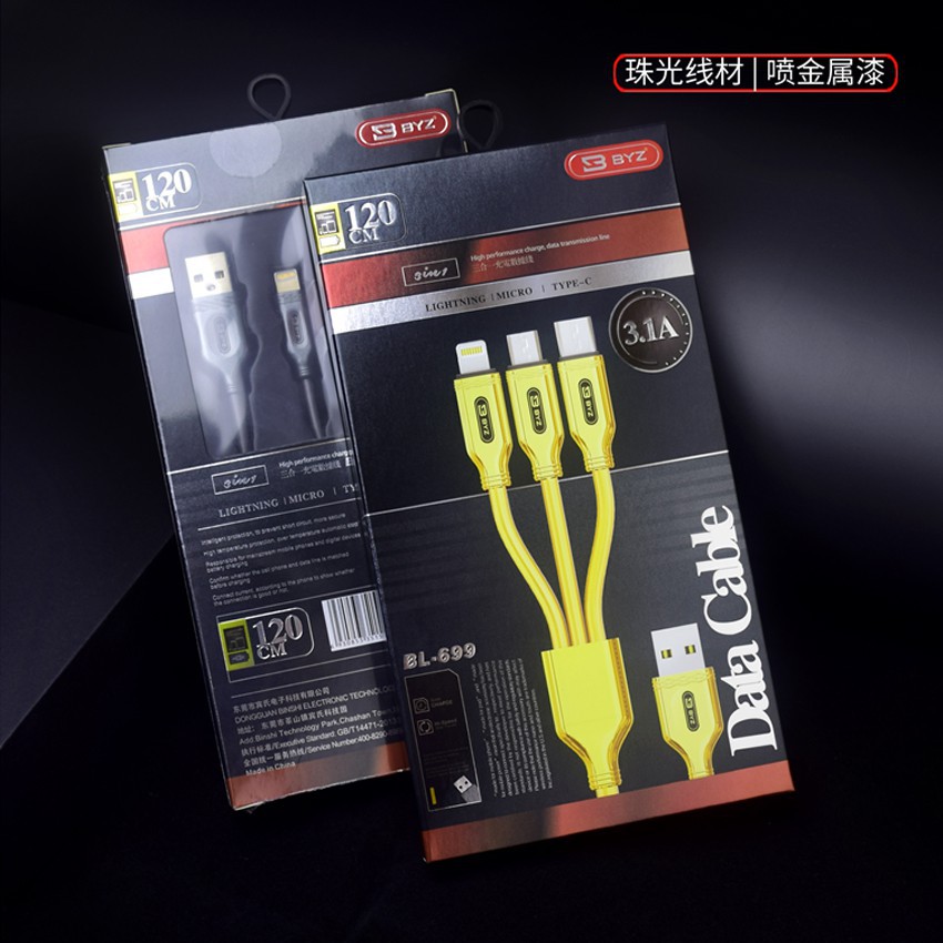 [ Siêu rẻ ] Cáp 3 đầu BYZ BL-699