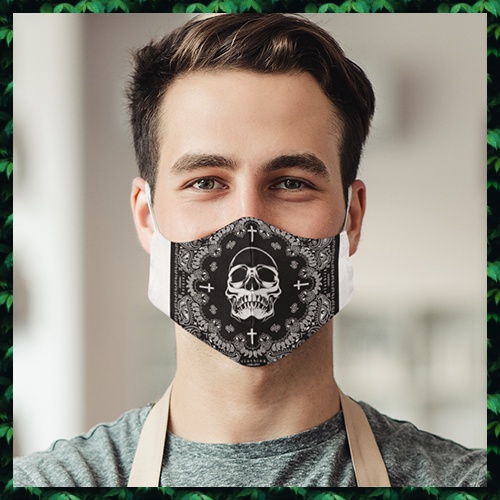 Khẩu Trang Vải In3D Họa tiết Bandana Skull SoInk Vải Cotton 100%,Kháng Khuẩn,Có Thể Giặt,Tái Sử Dụng Cho Nam Nữ