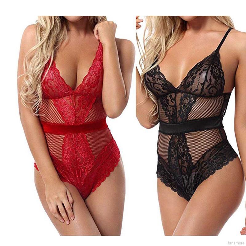 Bodysuit phối ren trơn màu phong cách quyến rũ dành cho nữ | BigBuy360 - bigbuy360.vn