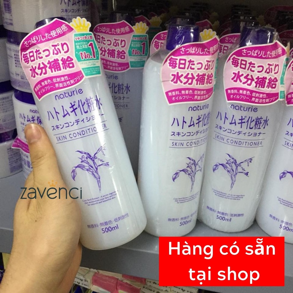 Nước hoa hồng Naturie Hatomugi Skin Conditioner Chiết Xuất Từ Cây Hạt Ý Dĩ Dưỡng Ẩm Kiềm Dầu Cho Da (500ml)