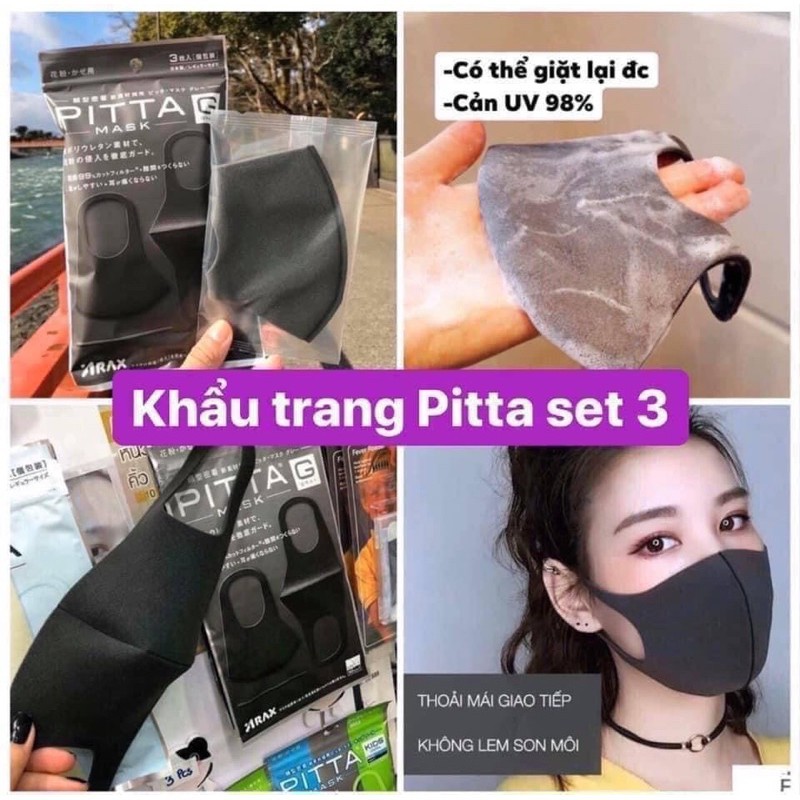 (AUTH) KHẨU TRANG PITTA Mask NHẬT BẢN SET 3 Chiếc - Hàng Nhật Chuẩn [HangNhat]