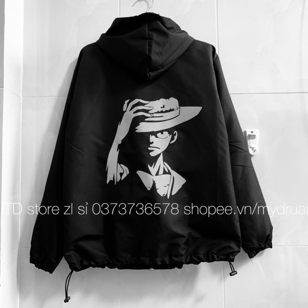 [ RẺ VÔ ĐỊCH ]  [ Form 75kg] Áo khoác dù phản quang Luffy One Piece LF2 chât lượng .