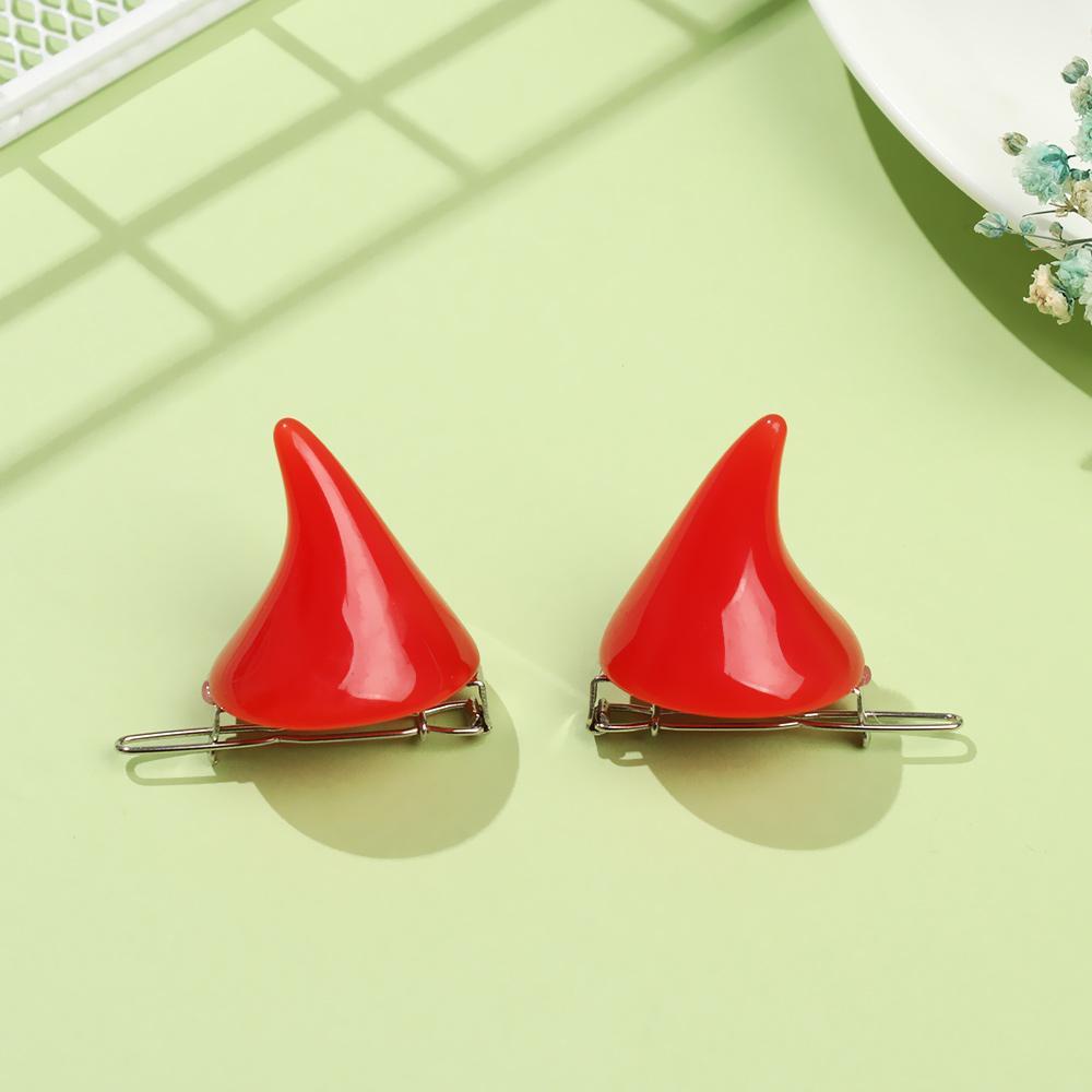 1 Cặp Kẹp Tóc Sừng Trâu Hóa Trang Halloween Cho Nữ