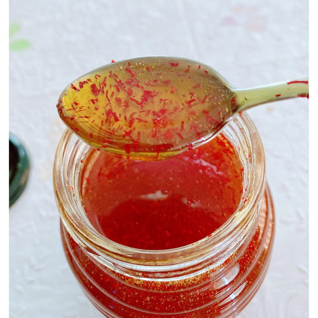 SAFFRON ngâm mật ong - Saffron TÂY Á loại Super negin - hũ dùng thử 80ml - ngụy hoa nghệ Tây Barahman