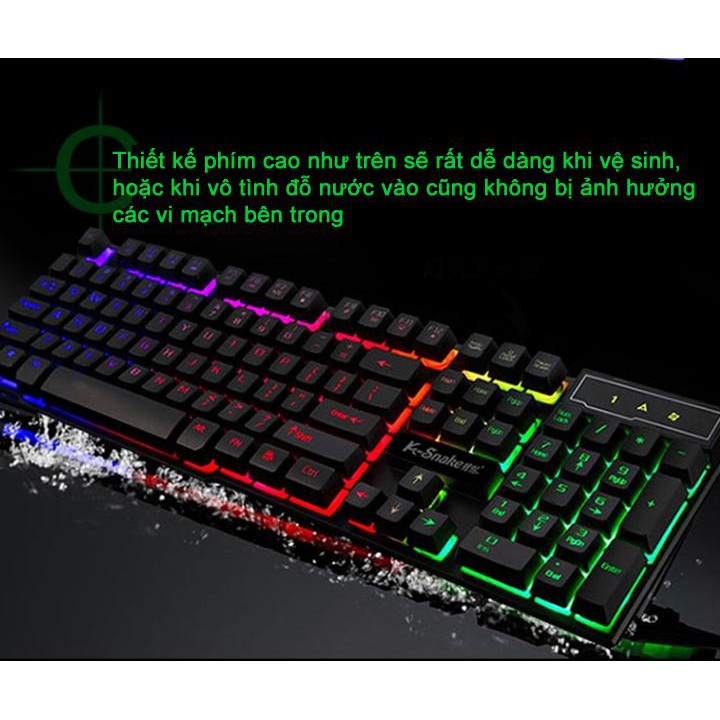 Bộ bàn phím và chuột K-SNAKE KM320 chuyên Game Led 7 màu