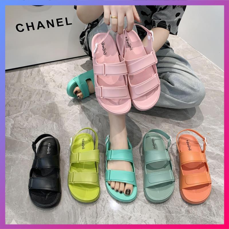 Sandal nữ, sandal nhựa cao cấp cho học sinh- 3 màu đen hồng xanh