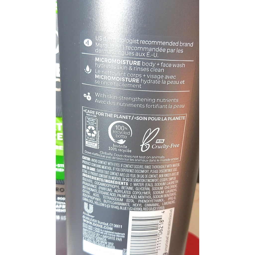Sữa Tắm Kết Hợp Sữa Rửa Mặt Cho Nam Dove Men +Care Extra Fresh 532ml