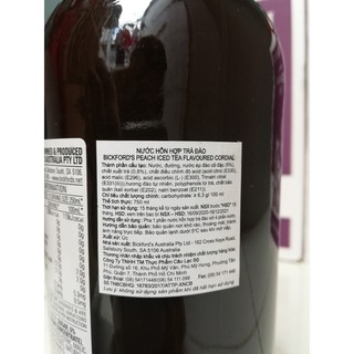 Syrup Đào Bickford's 750ml - NK Úc