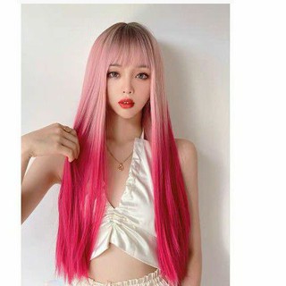 [Mã FASHIONGREEN15 giảm 10% đơn 99K] tóc giả cao cấp💄freeship 50k💄 tóc giả omber hồng tặng lưới chùm tóc