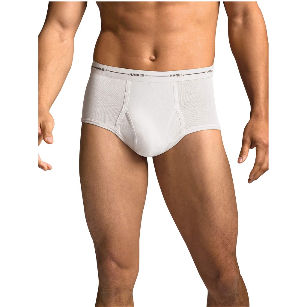 Bộ 8 Quần Lót Nam Hanes Tagless Briefs Men's 8-Pack (Trắng)