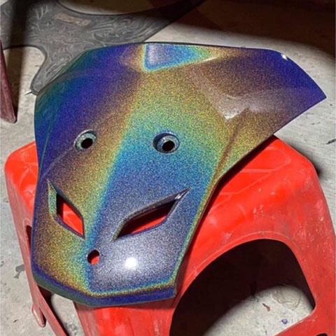Sơn Samurai màu hologram HG77 hiệu ứng 7 màu chính hãng, sơn xịt dàn áo xe máy chịu nhiệt, chống nứt nẻ, kháng xăng