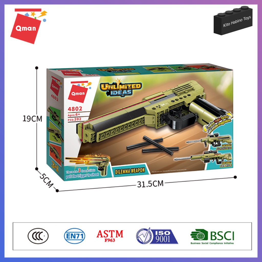 Bộ Lắp Ghép Đồ Chơi Lego Qman Trang Bị Hoạt Động Được 4802 Cho Trẻ Từ 6 Tuổi 202 Mảnh Ghép