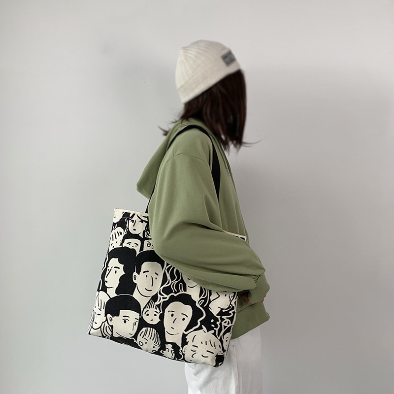 Túi xách canvas cỡ lớn phong cách Châu Âu mới