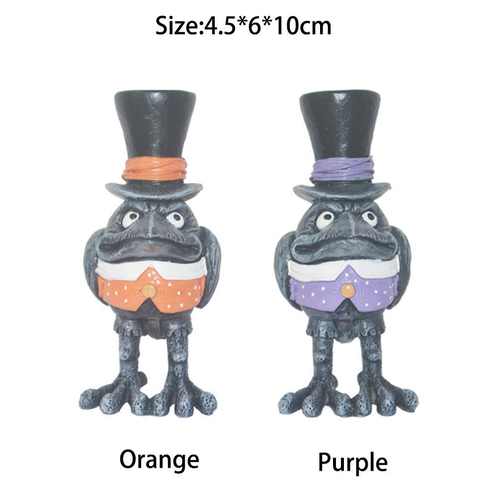 Mô Hình Tượng Chim Quạ Đứng Phong Cách Halloween Sáng Tạo