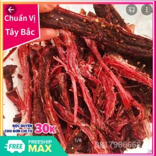 Thịt trâu gác bếp Tây Bắc 500G chuẩn vị hút chân không (TẶNG CHẨM CHÉO) khô trâu gác bếp ngọt thơm từng thớ thịt