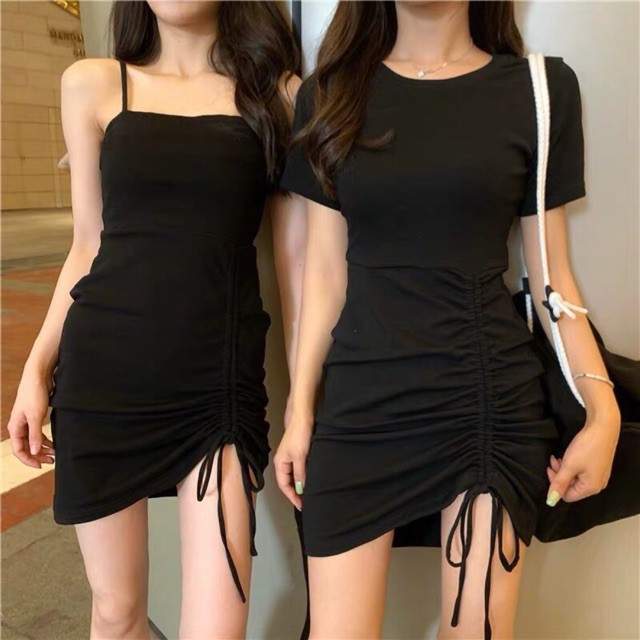 ( 2 dáng lựa chọn ) Váy đầm body nữ rút hông sành điệu