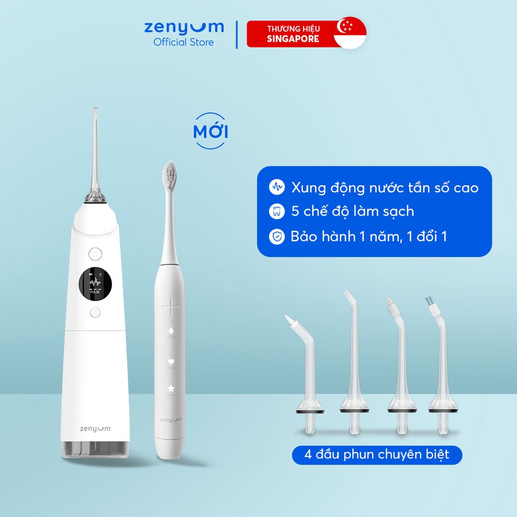 Combo 1 Máy Tăm Nước Zenyum Pro và 1 Bàn Chải Điện Zenyum Sonic