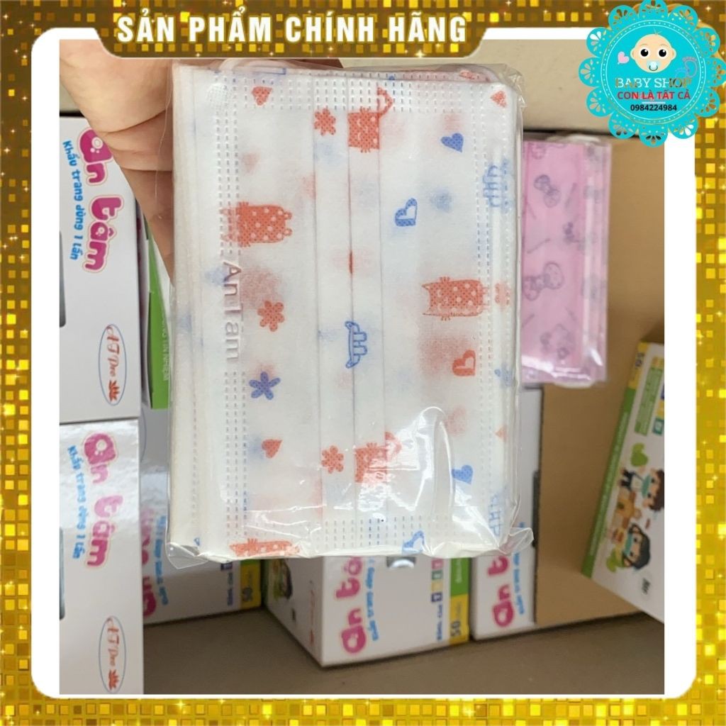 Hộp Khẩu 50 Chiếc Trang Y Tế Trẻ Em 3 Lớp - Hình Dễ Thương - Kháng Khuẩn, Chống Bụi - Shop Con Là Tất Cả