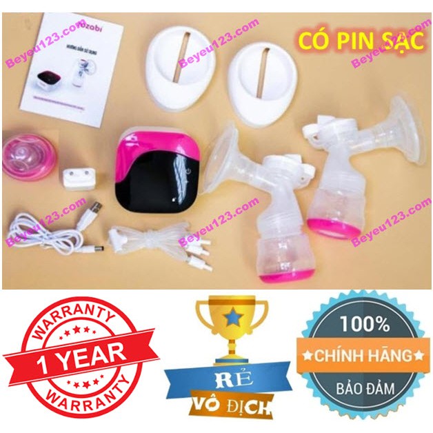 [CÓ TÍCH PIN SẠC] Máy hút sữa điện đôi ROZABI DELUXE