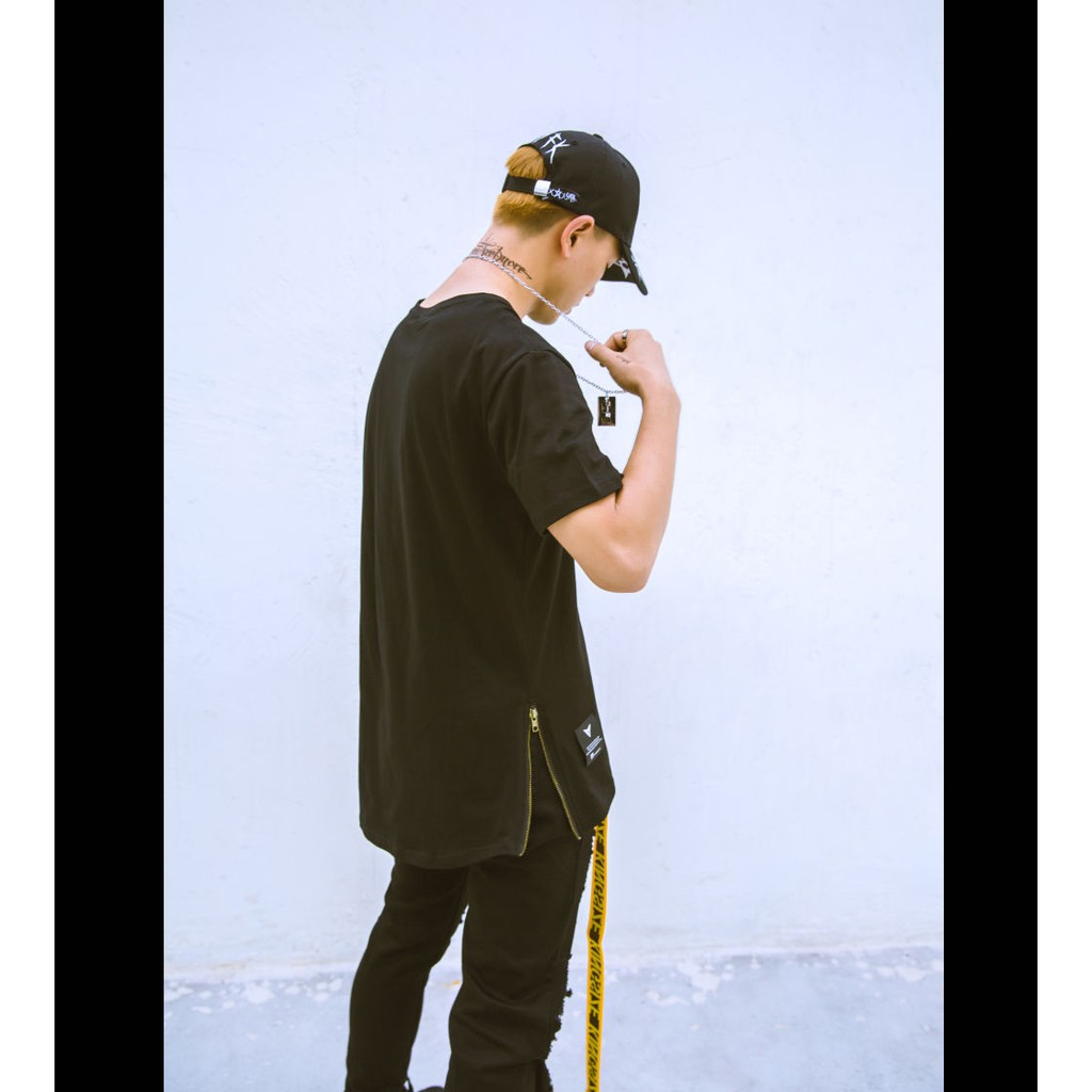 Áo thun Zip Eo lai bầu sau unisex