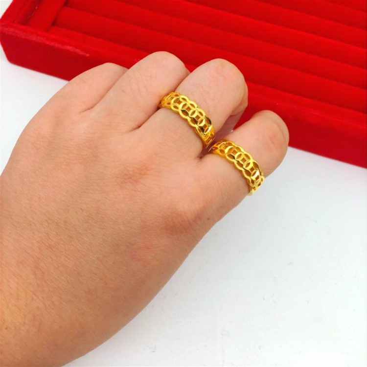 Nhẫn kim tiền phát tài phát lộc dành cho nam nữ mạ vàng 24k