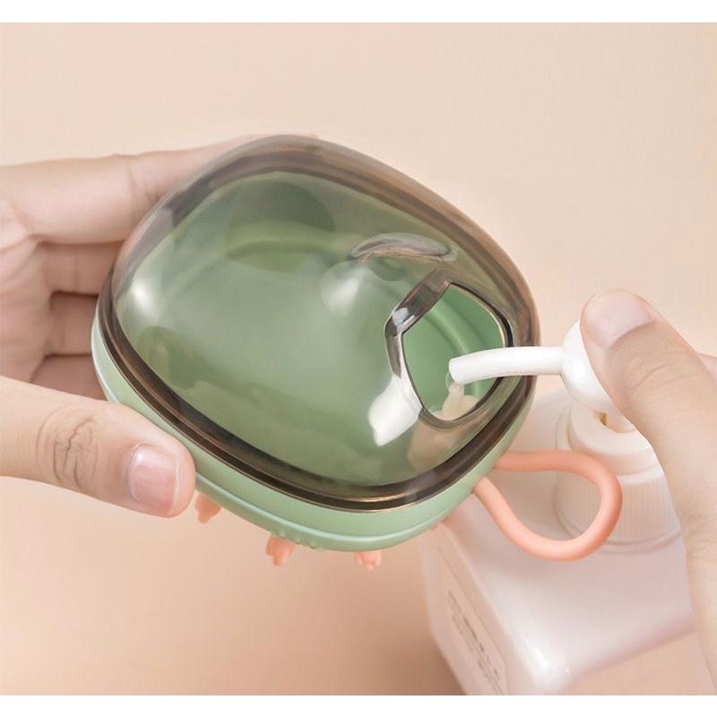 Lược silicon massage gội đầu có đựng xà phòng,,,,