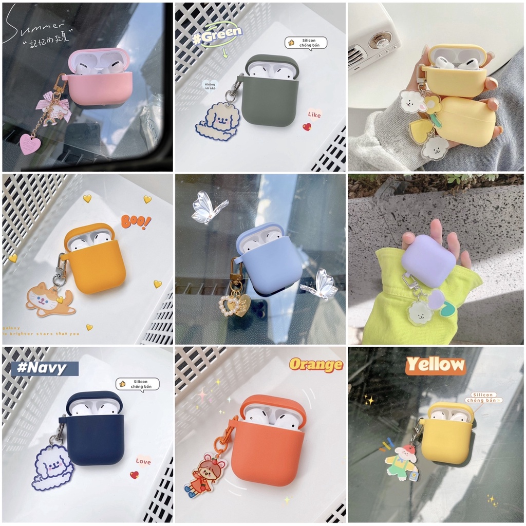 20+ Mẫu vỏ case ốp airpods 1 2 PRO, chất chống bẩn bảo vệ tai nghe kèm móc