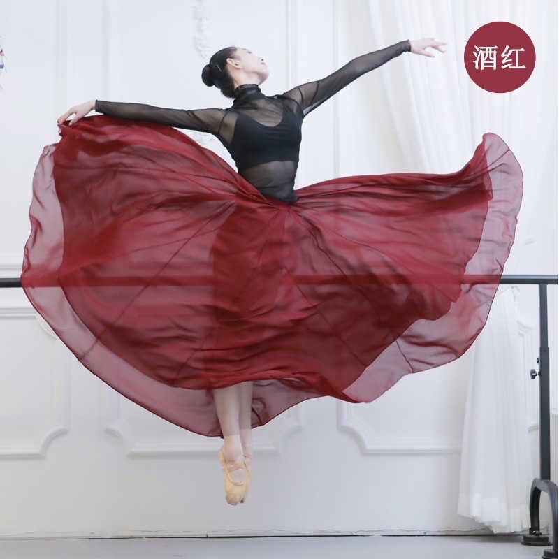 Chân váy múa xoè tròn 360 đo , 720 độ chất vải voan chiffon ombre chuyển màu