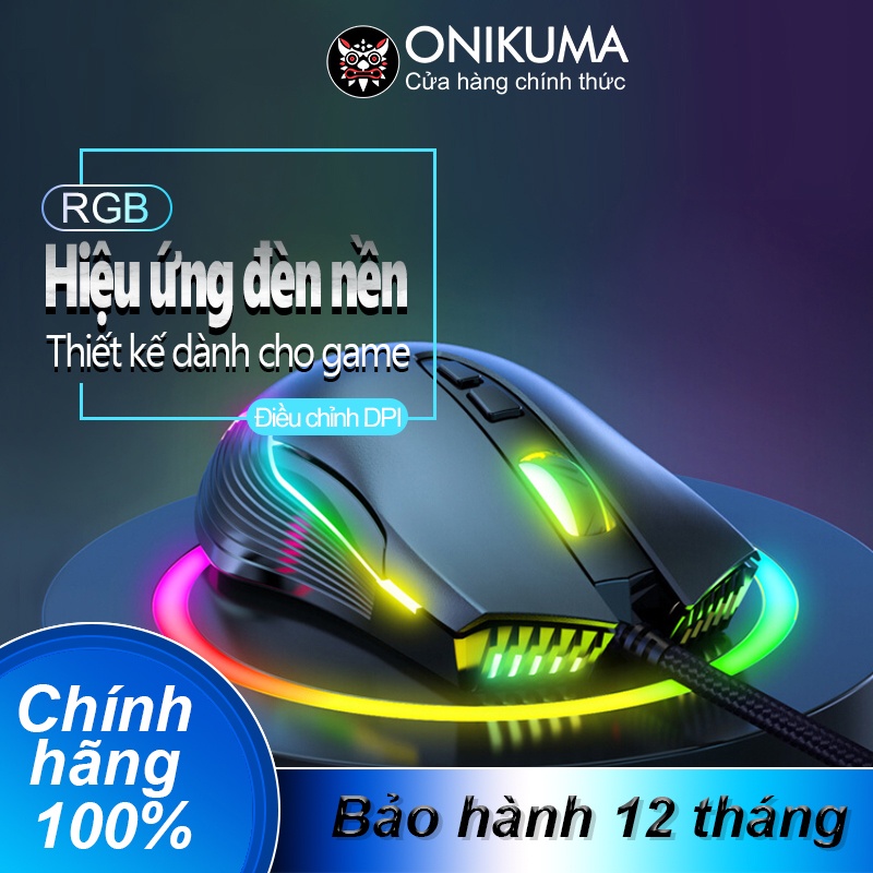 ONIKUMA  CW905 Chuột Chơi Game Có Dây Đèn Led RGB Cho Máy Tính Xách Tay, Máy Tính Để Bàn, PC - Bảo Hành 24 Tháng