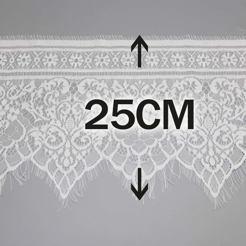 Vải ren màu trắng cao cấp dài 3m rộng 25cm