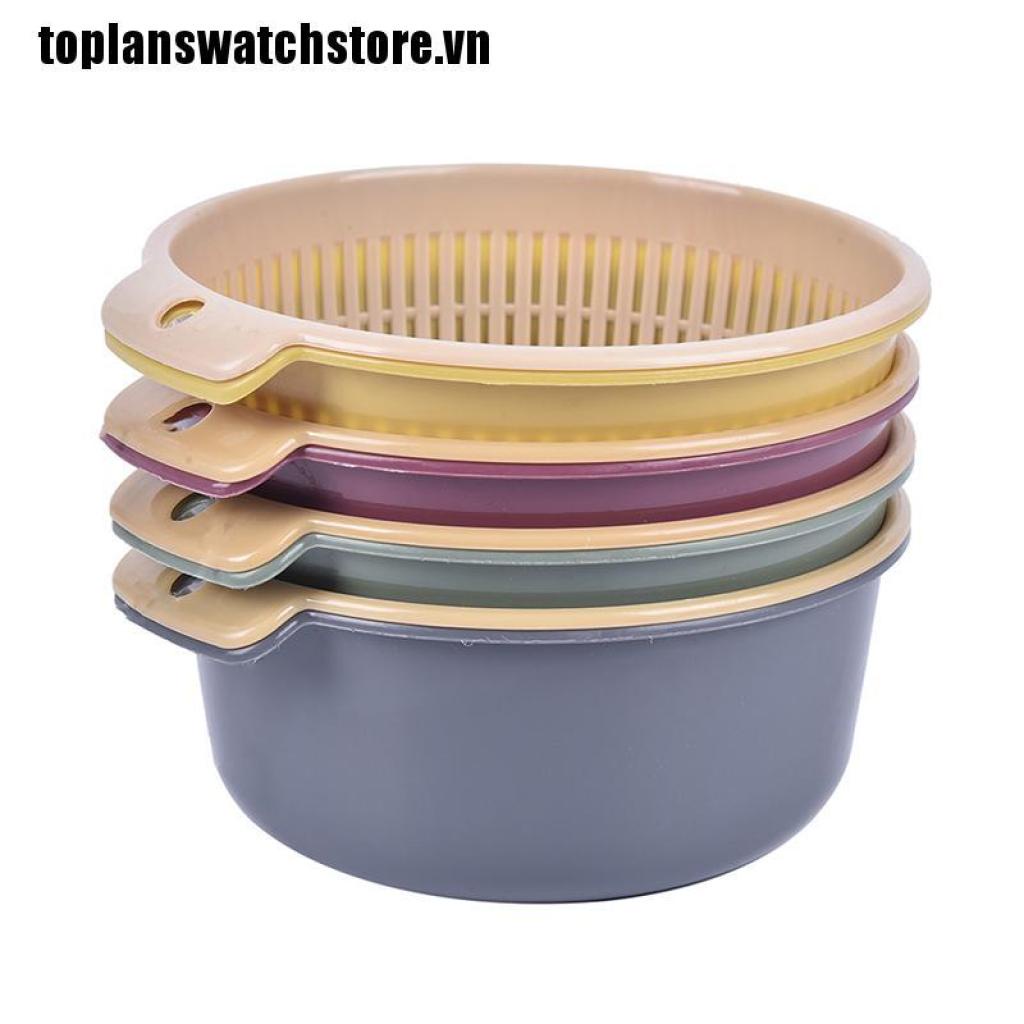 [toplanswatch] Rổ Rửa Trái Cây Và Rau Củ Hai Tầng Thiết Kế Nhỏ Gọn Có Thể Tháo Rời