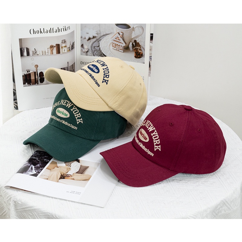 Mũ Lưỡi Trai Cotton Thêu Chữ New York 1989 Nam Nữ Thời Trang T10